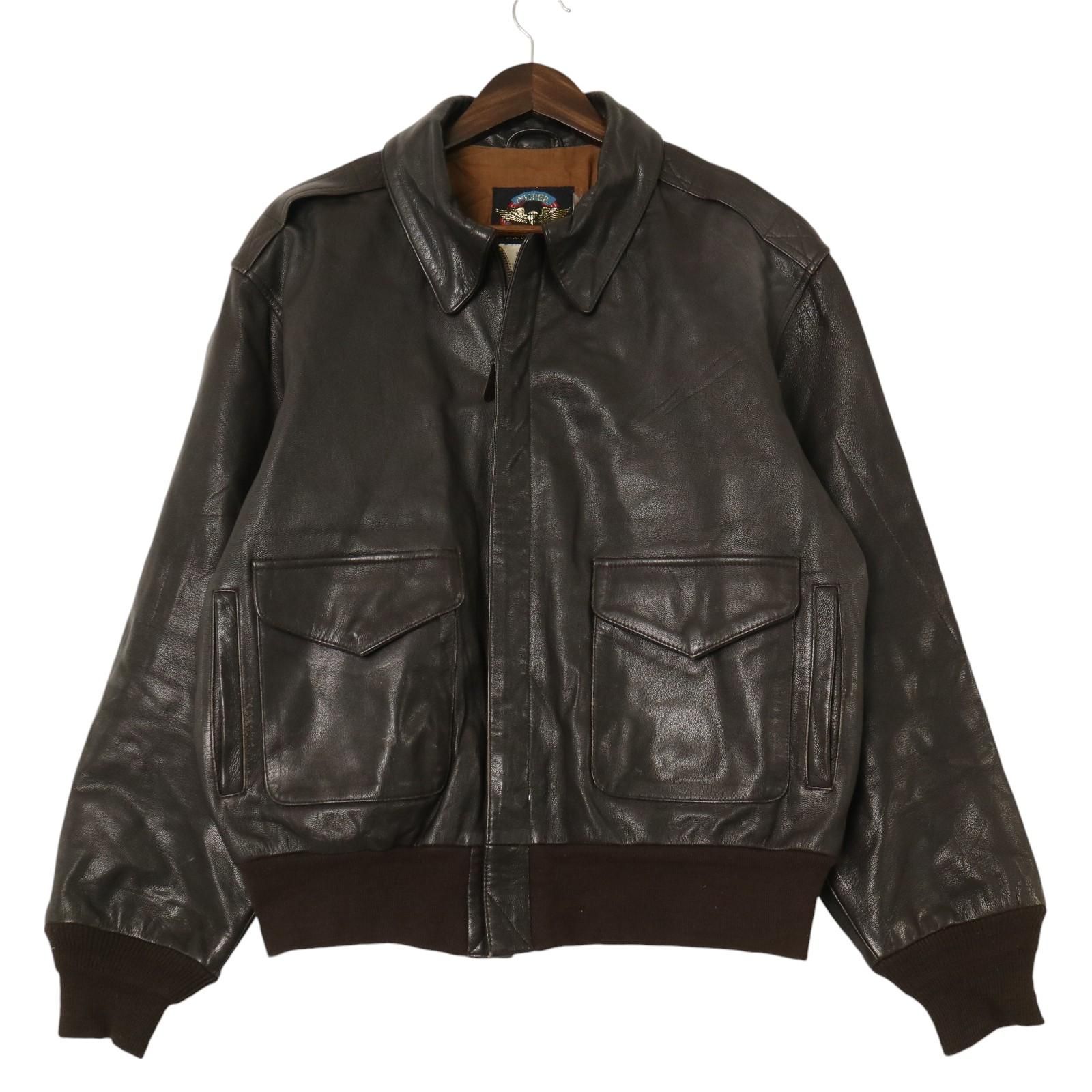 未使用 USA製 アヴィレックス　A-2 フライトジャケット ゴートスキン36 90s AVIREX A-2 USA製ゴートスキンleather bomber 未使用 USA製 AVIREX A-