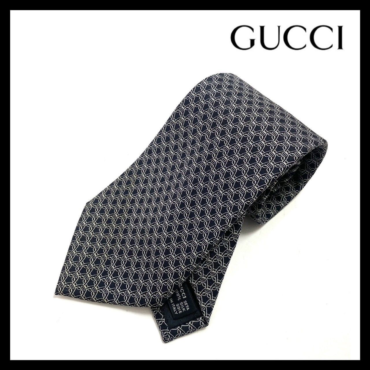 GUCCI (グッチ) シルク100％ GG総柄 ネクタイ GC4565244069