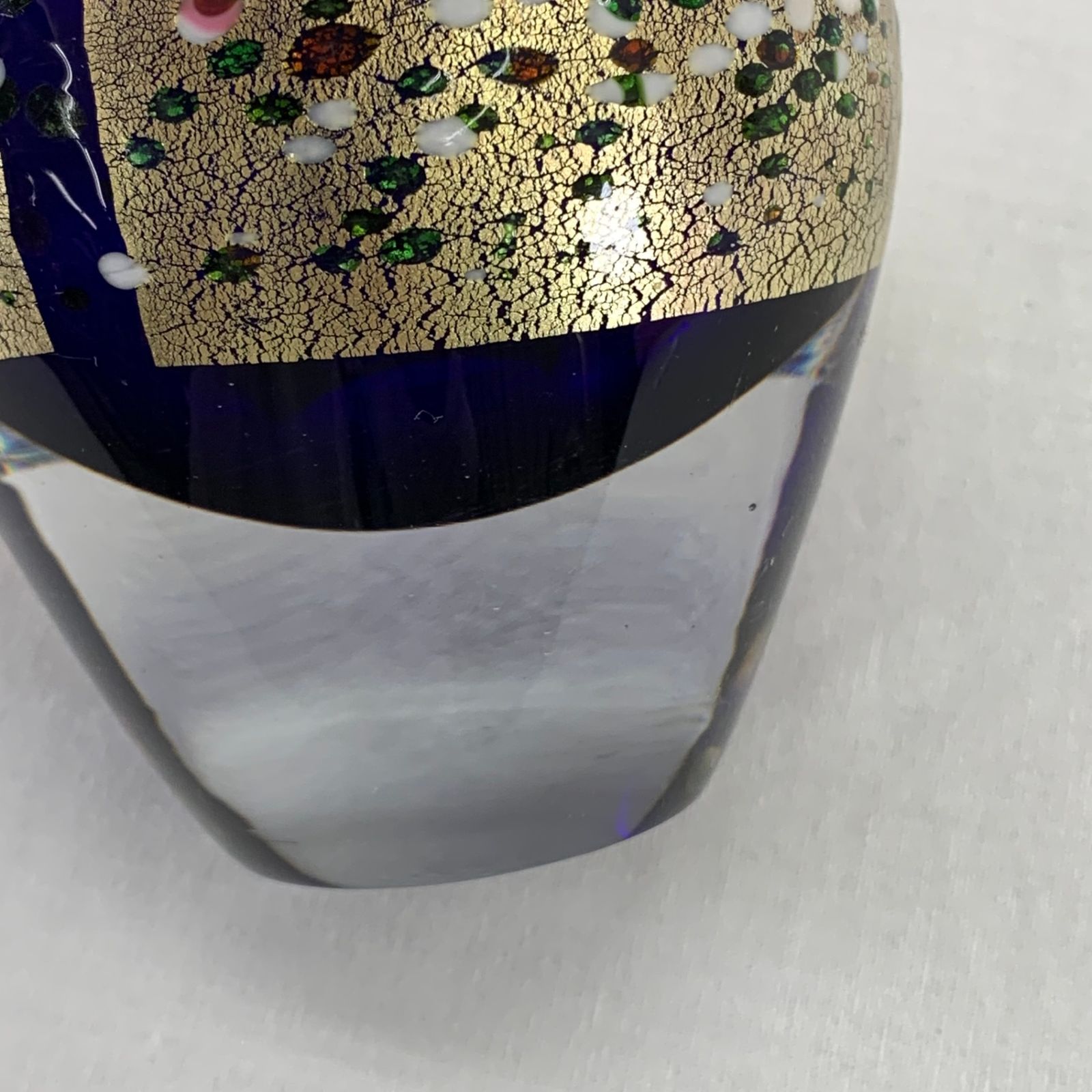 黒木国昭 Kuroki Kuniaki 光琳 花瓶　ガラス工芸品 黒木国昭 手吹ガラス 酒器 金彩「光琳」 – Gallery Nisui