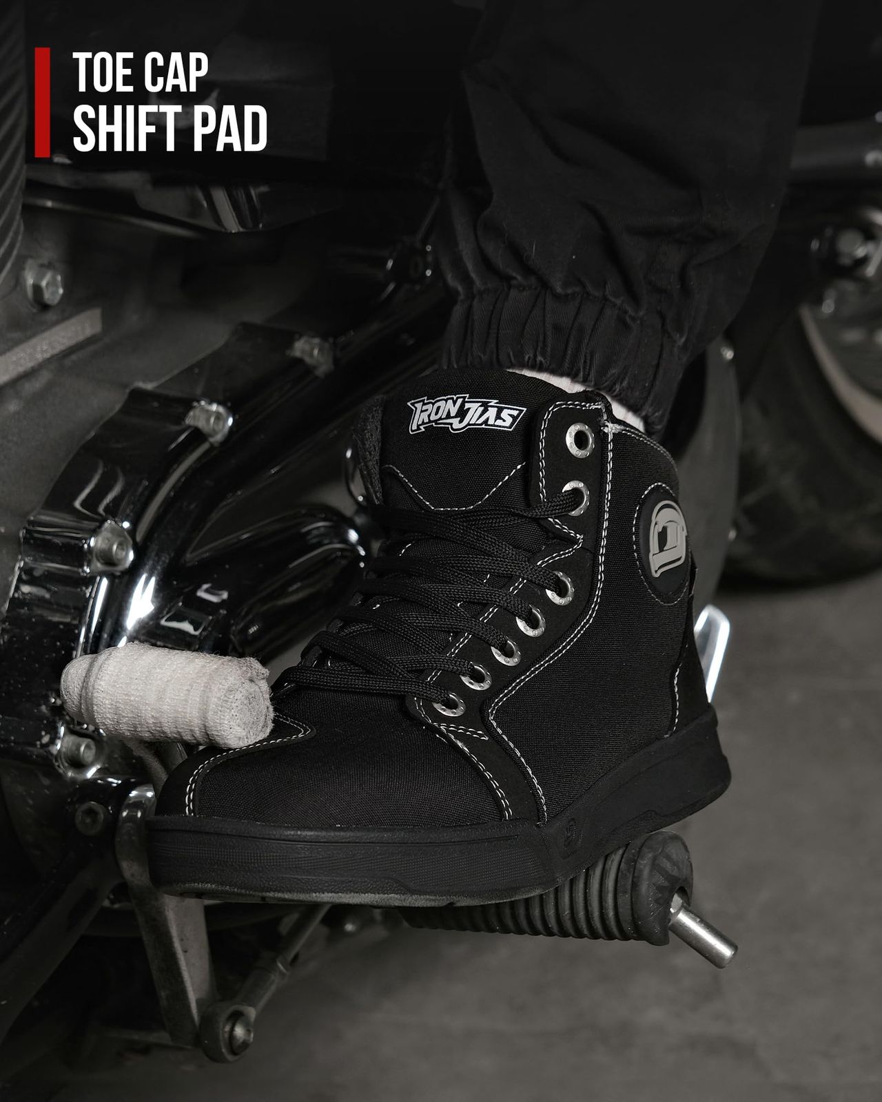 IRON JIA S バイク シューズ ライディングシューズ バイクブーツ バイク用靴 普通履き 厚底 通気性 耐磨耗性 プロテクト 滑り止め メンズ ブラック