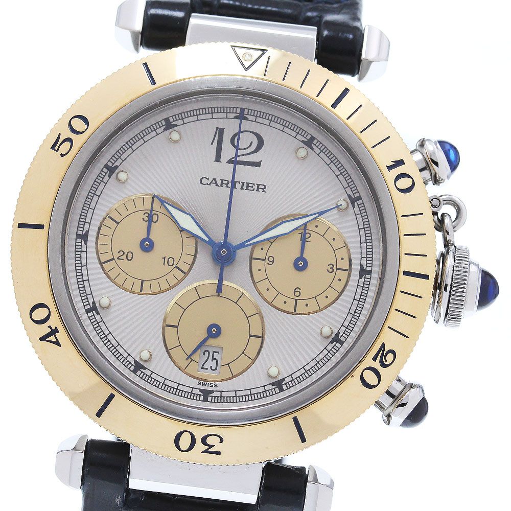カルティエ CARTIER W3101155 パシャ 38 YGベゼル クロノグラフ クォーツ メンズ_864204