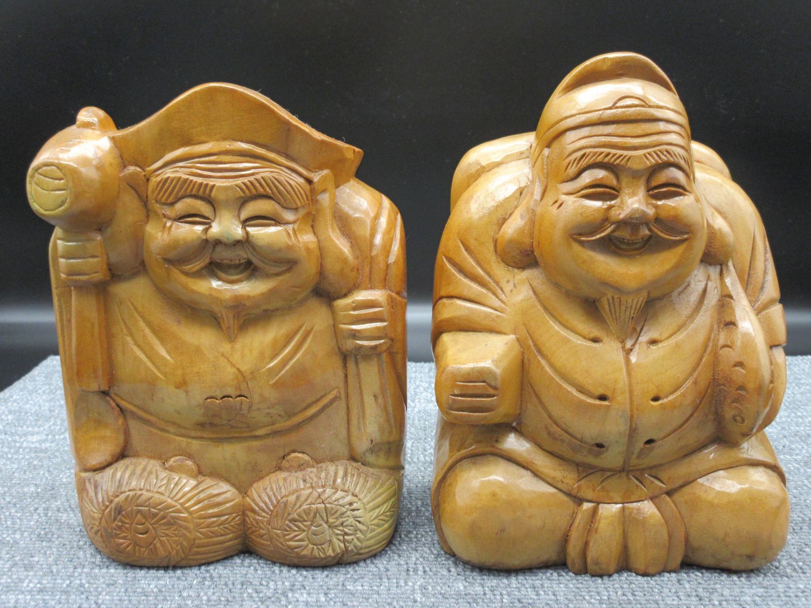 七福神 恵比須様 木彫り オブジェクト - 彫刻