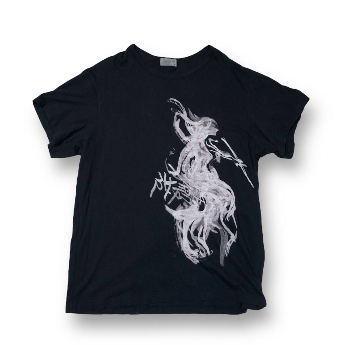 18AW YOHJI YAMAMOTO POUR HOMME 丸首半裸女 Tシャツ サイズ3 ブラック ヨウジヤマモトプールオム HV-T12-073