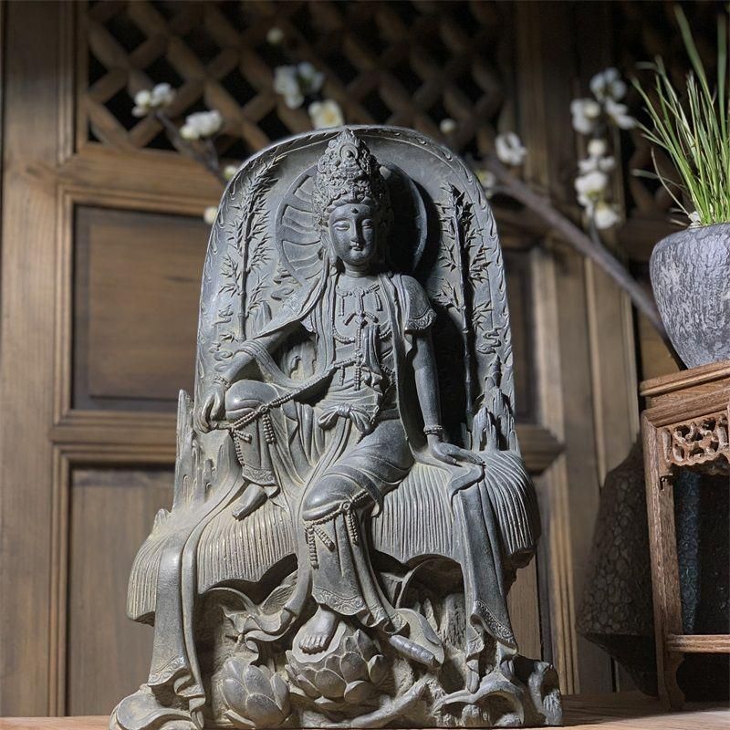 石像 石仏 紫竹自在観音 工芸品 美術品 置物 石像 石仏 紫竹自在観音 工芸品 美術品 置物 - メルカリ