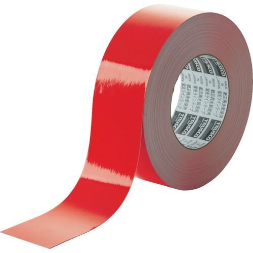 ＴＲＵＳＣＯ 蛍光ラインテープ５０ｍｍｘ３３ｍ レッド