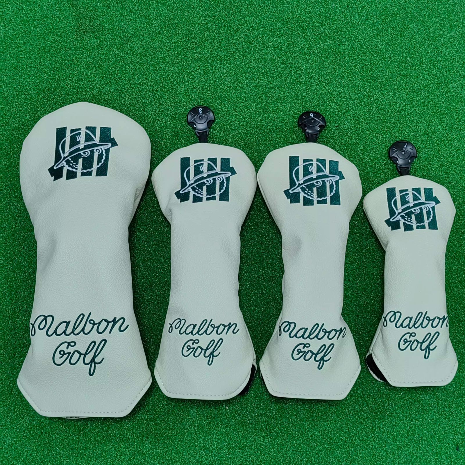 Malbon ゴルフヘッドカバー 4点セット 新品 限定エディション 刺繍