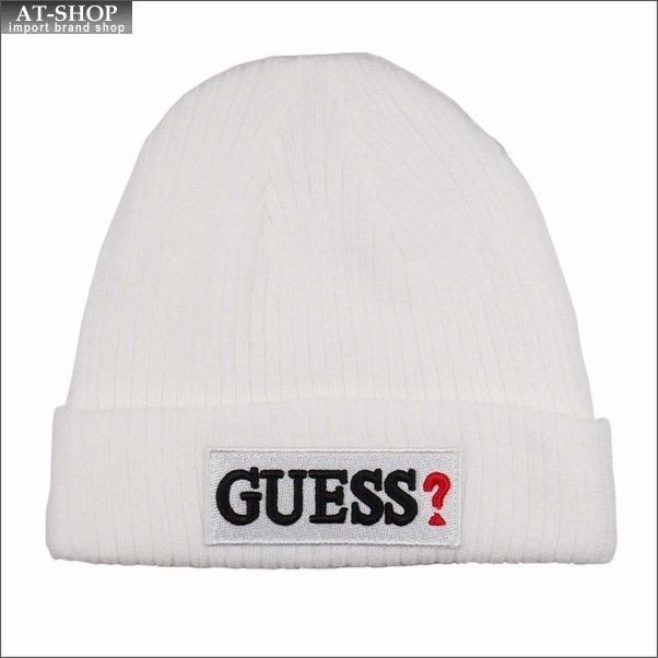 GUESS ゲス 帽子 ニットキャップ ニット帽 ホワイト - メルカリ