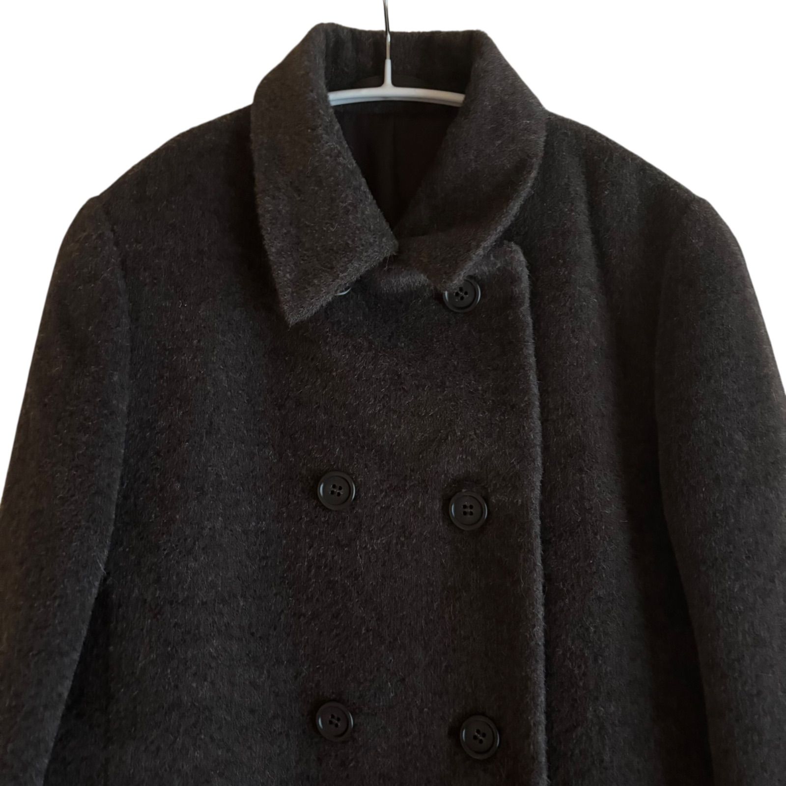 H276*キヨコタカセ☆Aライン☆マキシ☆ウール☆ロング☆コート☆黒ブラックM. H276*キヨコタカセ☆Aライン☆マキシ☆ウール☆ロング☆コート☆黒