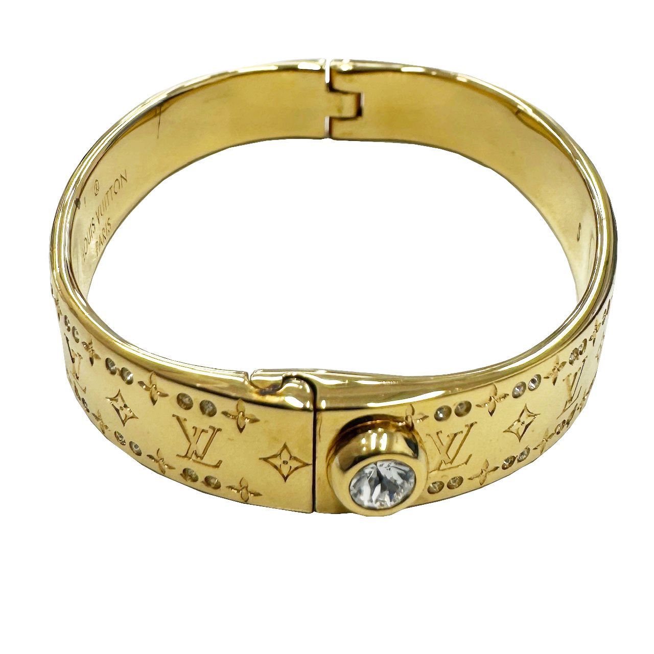 【人気】ルイヴィトン　レディース　リジッド　ブレスレット　ナノグラム　ストラス 名東】【LOUIS VUITTON】ルイヴィトン リジッド ブレスレット
