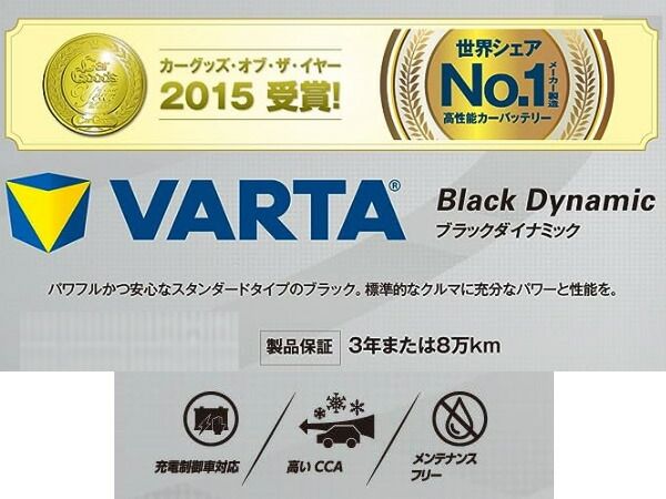 VARTA(バルタ) Black Dynamic 65B24R 工場 国産車用バッテリー 充電