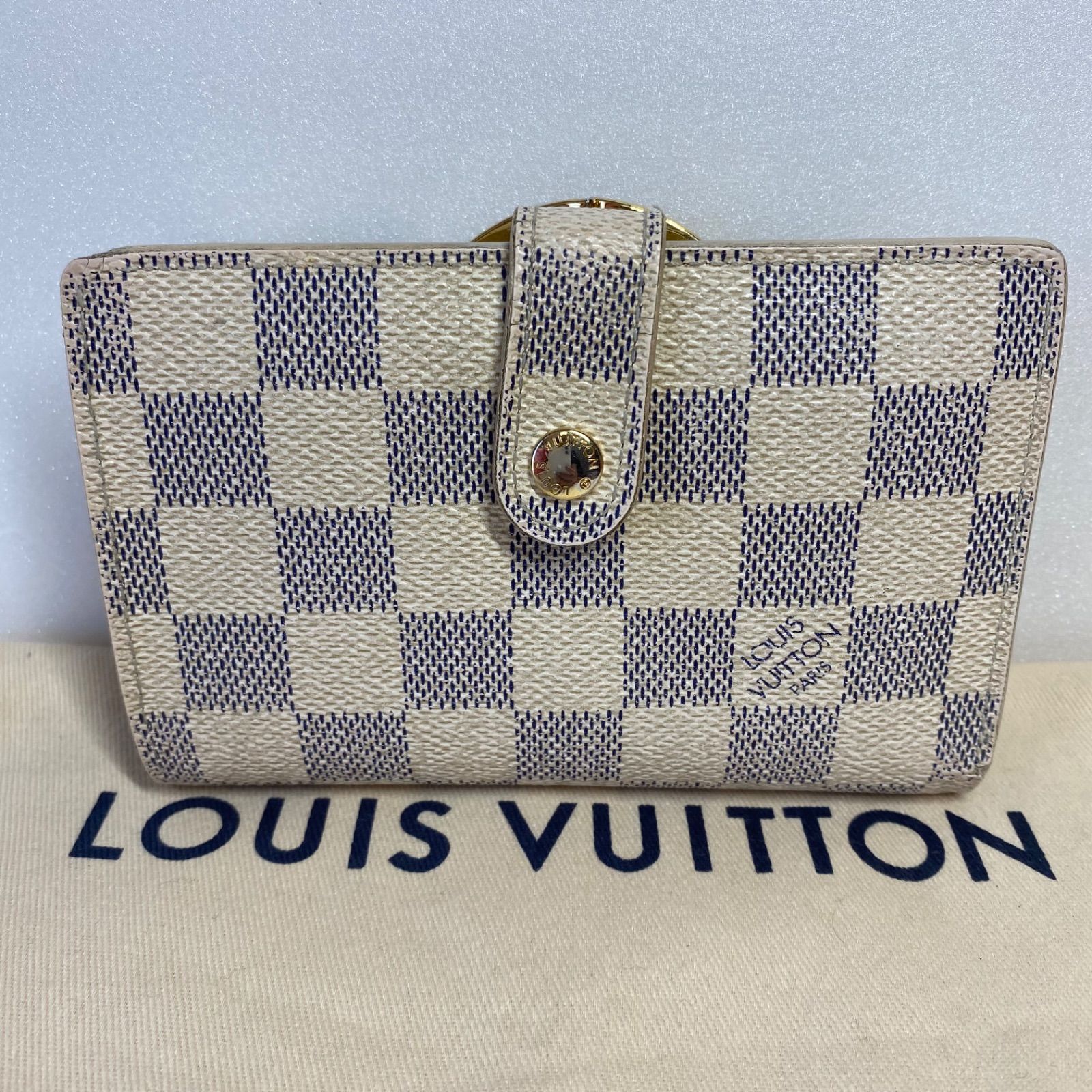 ?美品?LOUIS VUITTON ダミエ アズール 新型ヴィエノワがま口 
