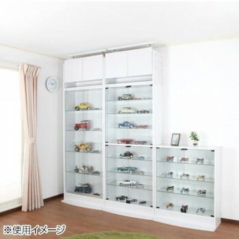 1cm刻みで調節引き出し付き本棚 ハイタイプ 幅60cm ホワイト[8484