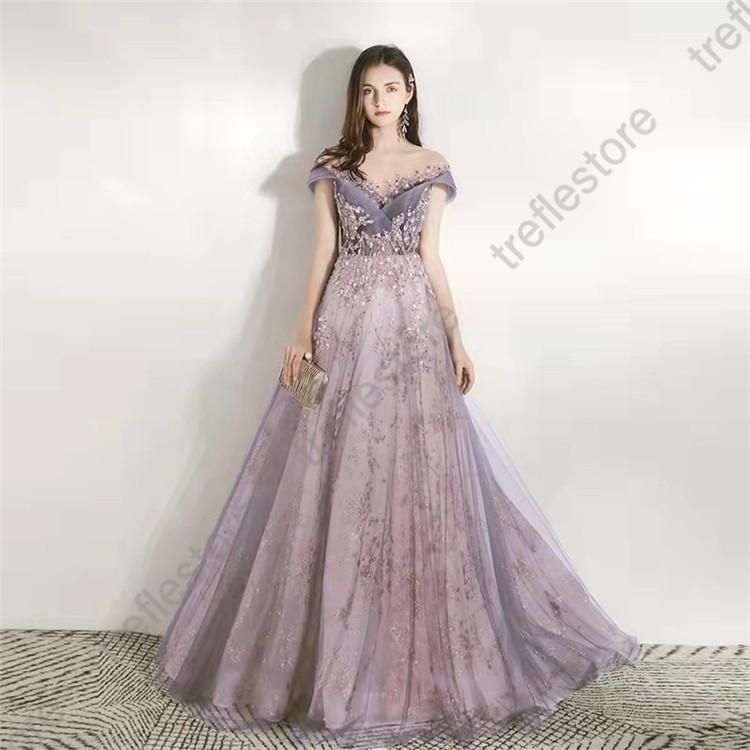 イブニングドレス シャンパン色 パーティードレス 20代 30代 チュール