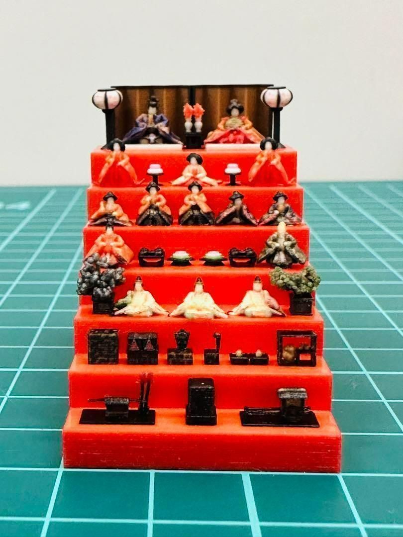 ミニチュア☆ひな人形☆2cm☆3cm☆道具付き☆フィギュア☆1/64より小 