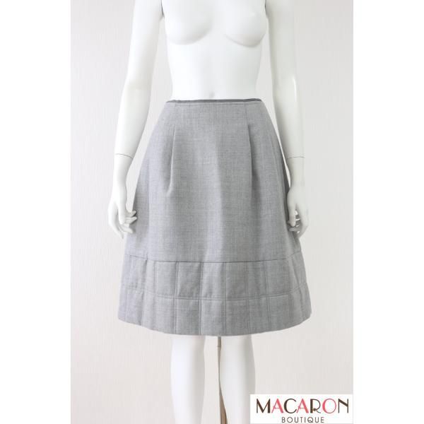 FOXEY 中綿入りウールスカート 39181 グレー フォクシー