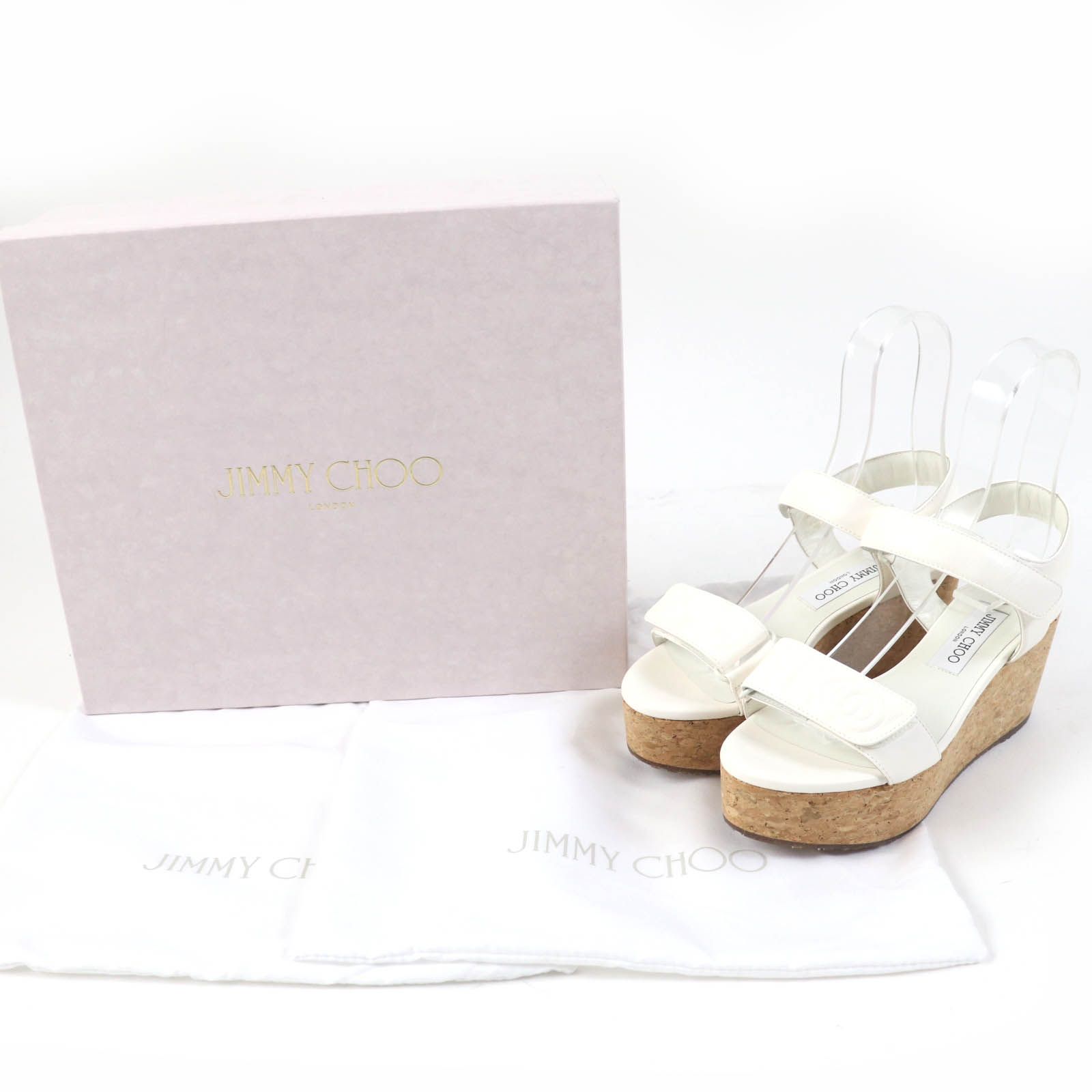 未使用品☆JIMMY CHOO ジミーチュウ BLAIR ロゴエンボス アンクル  