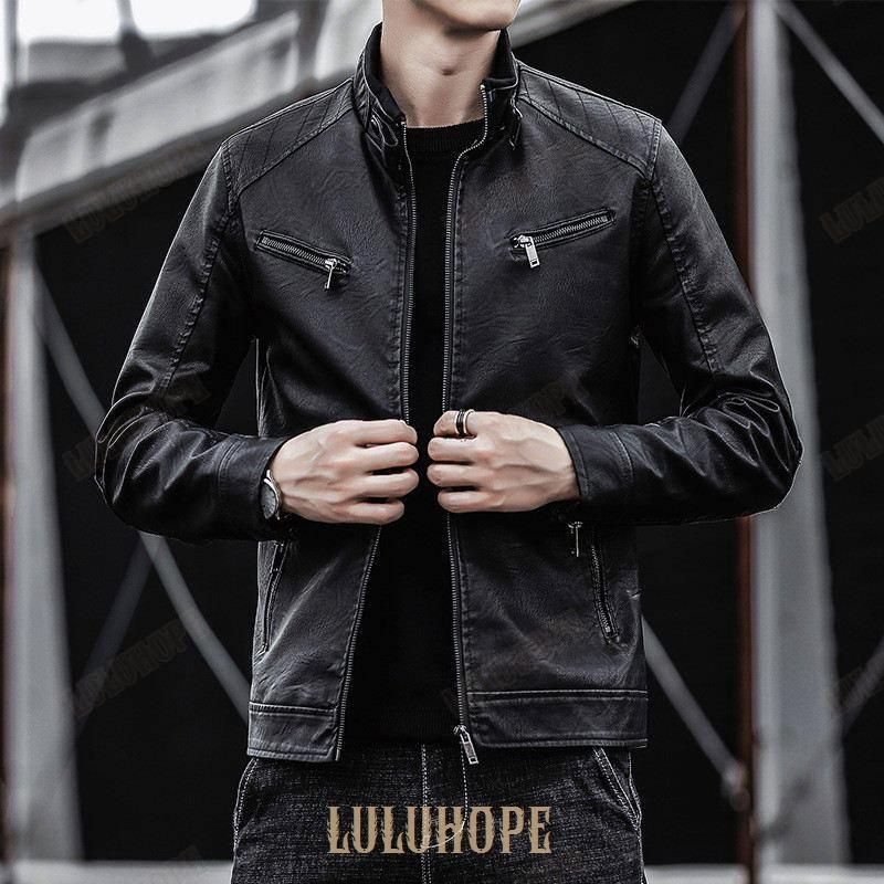 ライダースジャケット メンズ 革ジャン 裏起毛 レザージャケット アウター 機能的 立ち襟 カジュアル PU ゆったり 高級感 防風 秋冬 かっこいい