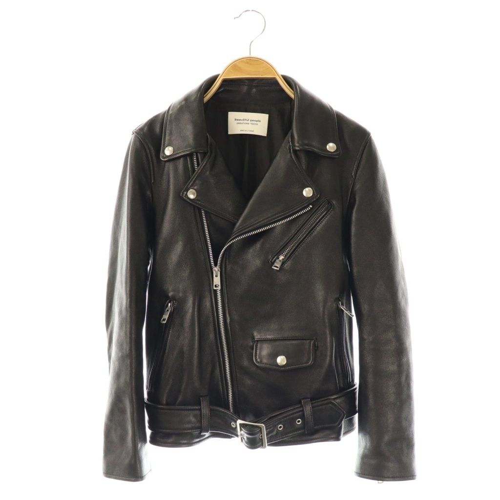 ビューティフルピープル beautiful people leather THE | a riders jacket キッズ ライダースジャケット レザージャケット 羊革 160 ブラック |ES OS