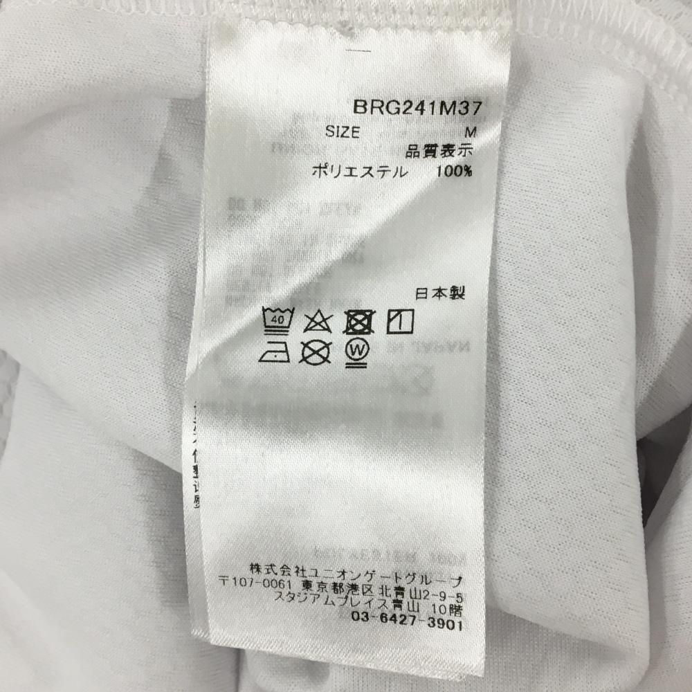 美品ブリーフィング　半袖ポロシャツ　バックロゴ　カーキ　ホワイト　M BRIEFING GOLF ブリーフィング 半袖ポロシャツ 白×黒 肩ロゴ