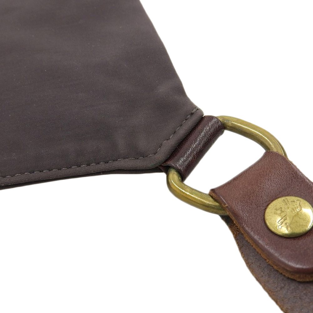 超美品 イルビゾンテ IL BISONTE 現行ロゴ レザー ナイロン