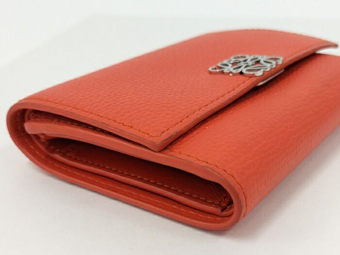 LOEWE バーティカルウォレット 三つ折り財布 アナグラム レザー