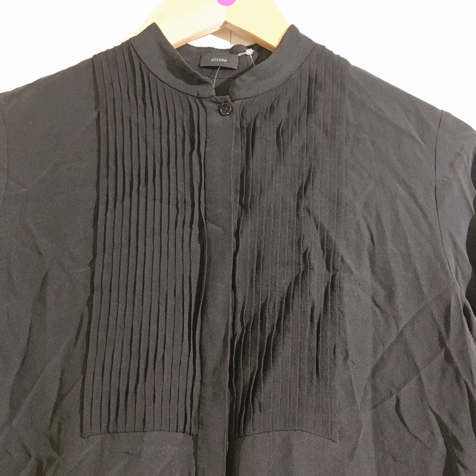 美品】JOSEPH ジョゼフ シャツワンピース ブラウス 黒 シルク 