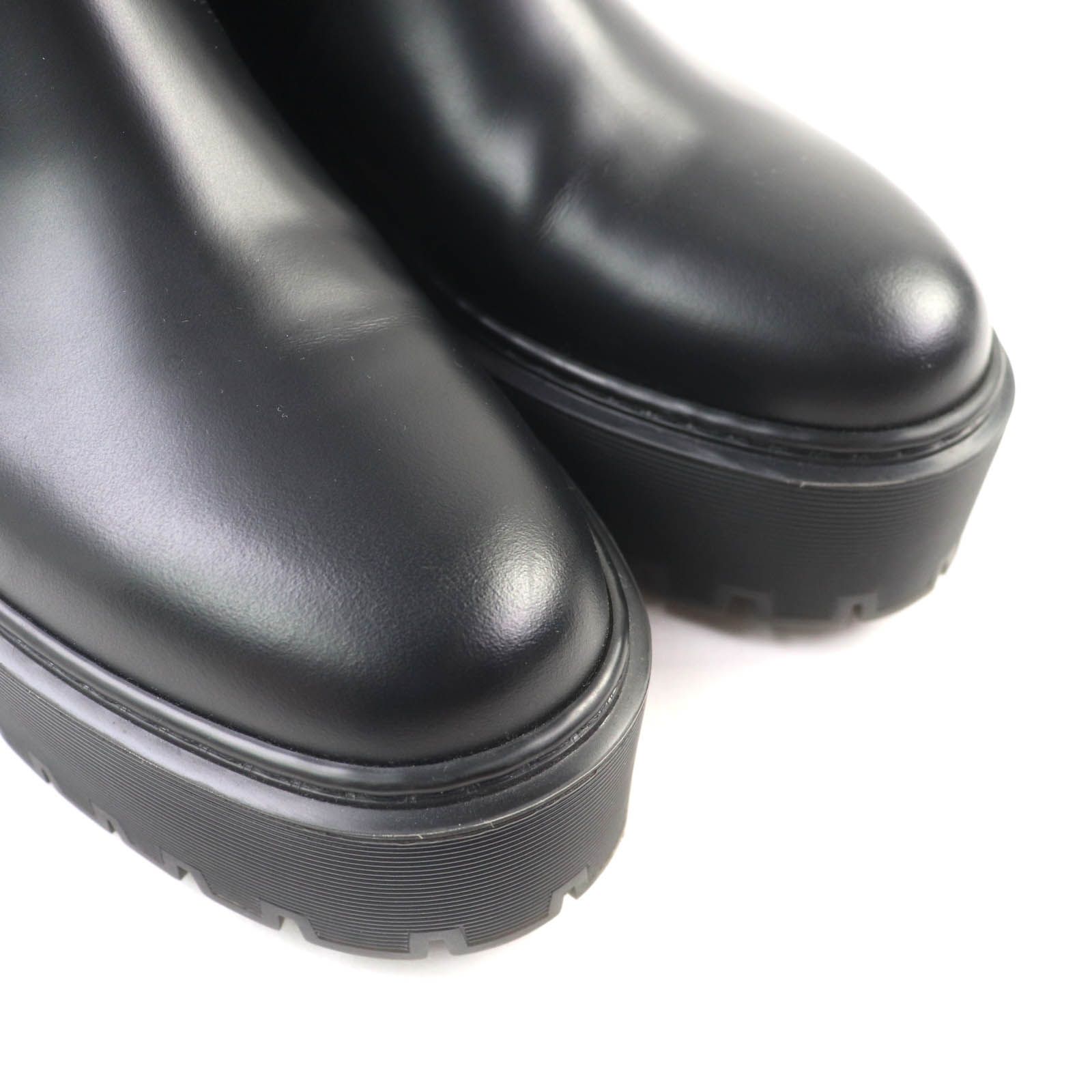 HERMES エルメス ハロウ Hロゴデザイン レザー サイドゴアブーツ ショートブーツ ブラック 36 保存袋付き イタリア製 レディース KIN-KAAI_COM