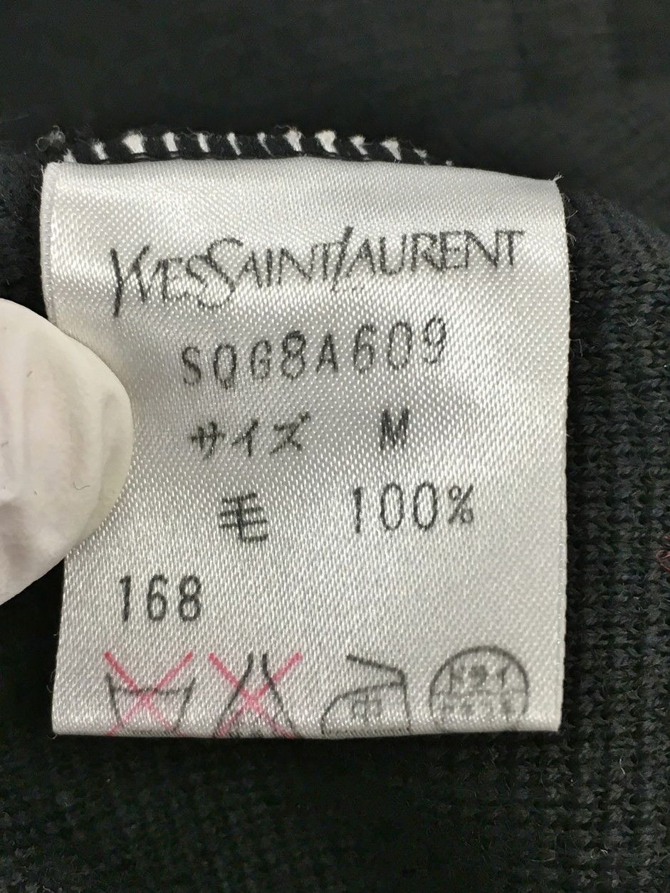 稀少 未使用 金ボタン付き イヴサンローラン カーディガン YSL 刺繍 M イヴサンローラン カーディガン 金ボタン ロゴ刺繍 ヴィンテージ