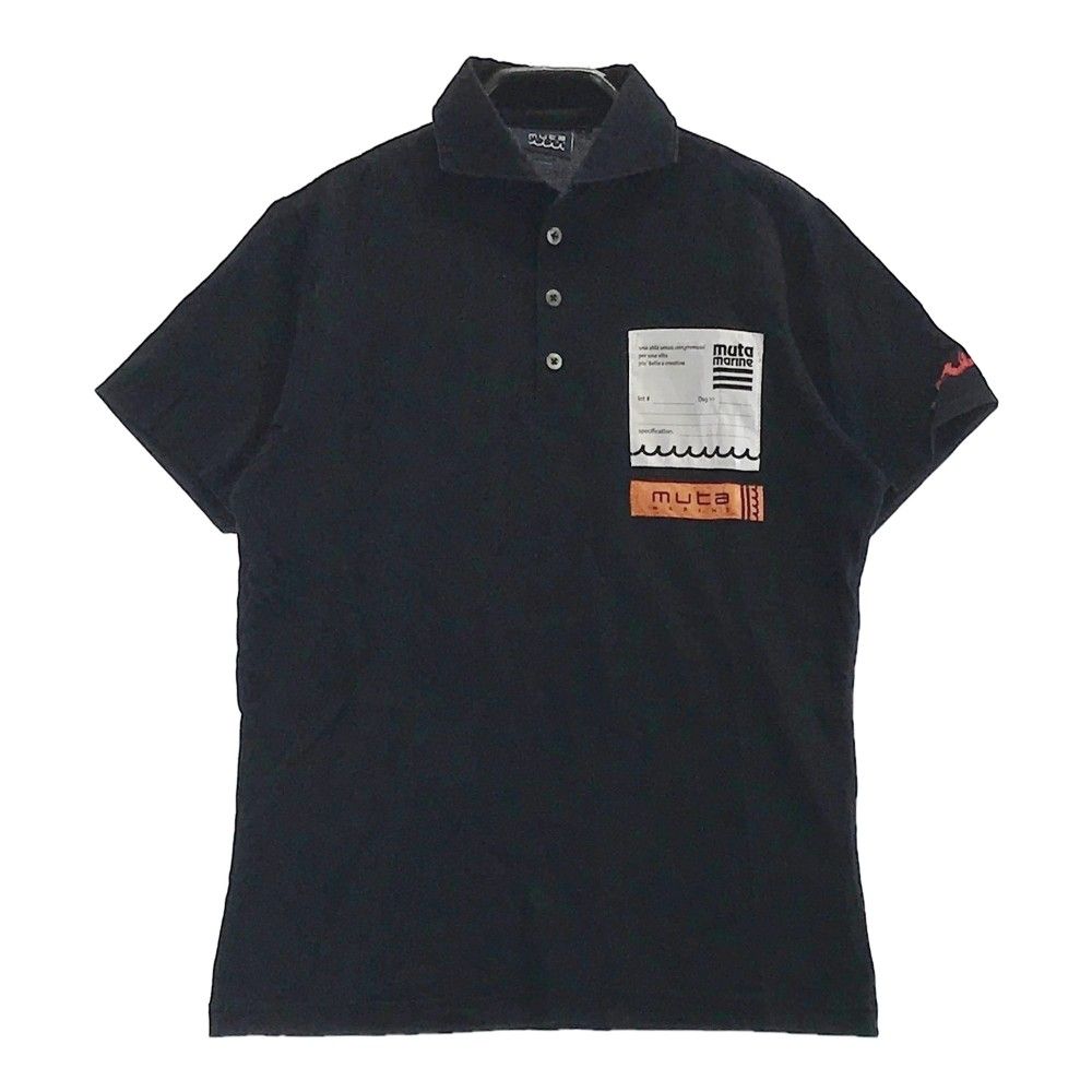 サイズ：4 MUTA MARINE ムータマリン 半袖ポロシャツ ブラック系