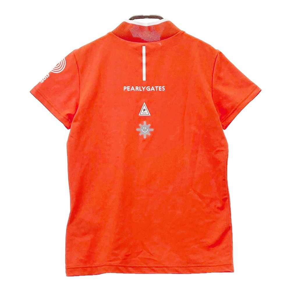 サイズ 0 PEARLY GATES パーリーゲイツ 2025年モデル ハイネック 半袖Tシャツ オレンジ系 240101234422 ゴルフウェア レディース ストスト