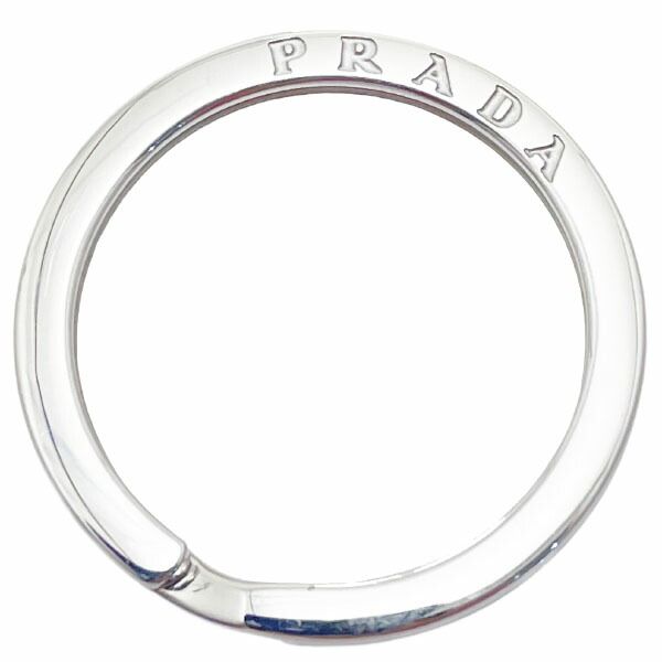 プラダ キーホルダー ロゴ キーリング シルバー金具 PRADA キーフック チャーム バッグチャーム キー 鍵 ブランド小物