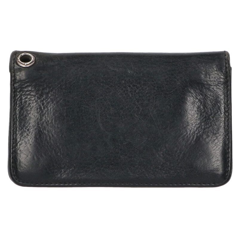 クロスボールボタンレザーウォレット財布