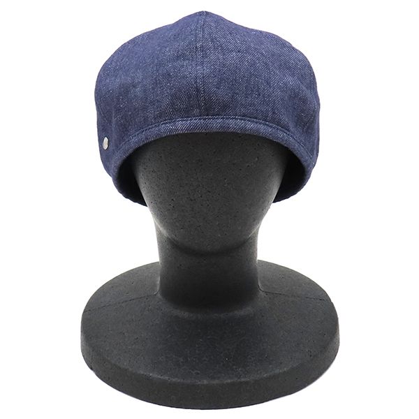 エルメス HERMES ベレー帽 ガブリエル 麻 インディゴ ＃57 シルバー  