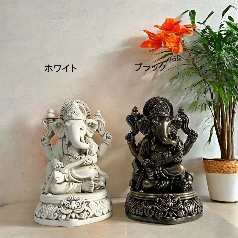 ガネーシャ　石膏　置物 像 ガネーシャ 石膏 置物 インテリア ガネーシャ 置物 （富と繁栄