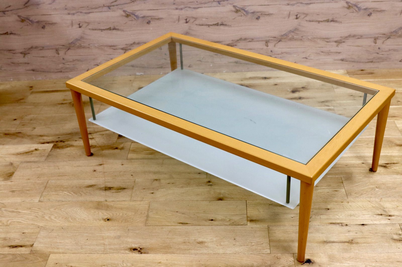 GMIH274 Calligaris カリガリス センターテーブル リビングテーブル ガラステーブル ビーチ材 イタリア製 スタイリッシュ モダン