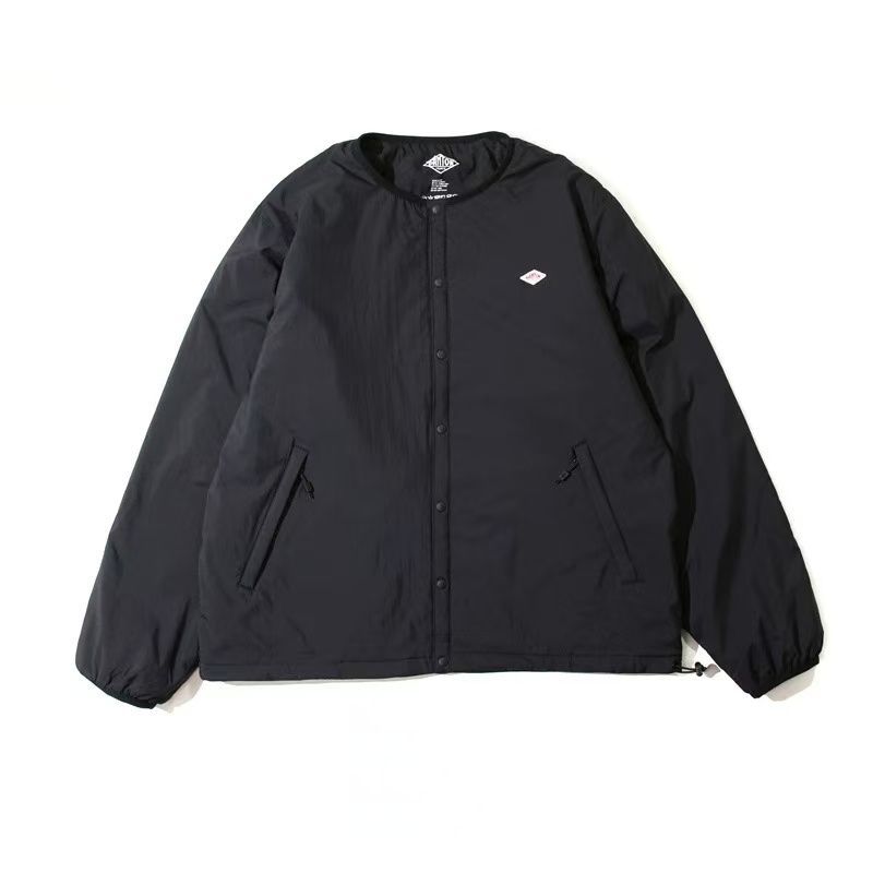DANTON ダントン ジャケット インナージャケット アウター メンズ レディース コットン 男女兼用 ブラック グレー クルーネック 軽い 収納袋付き M L XL 自分用 プレゼント 通学 通勤 日常用