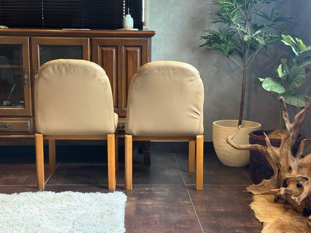 ②FUKURA フクラ　レザー　ヴィンテージ　レトロ　本革　ミッドセンチュリー ②FUKURA フクラ レザー ヴィンテージ レトロ 本革 ミッド