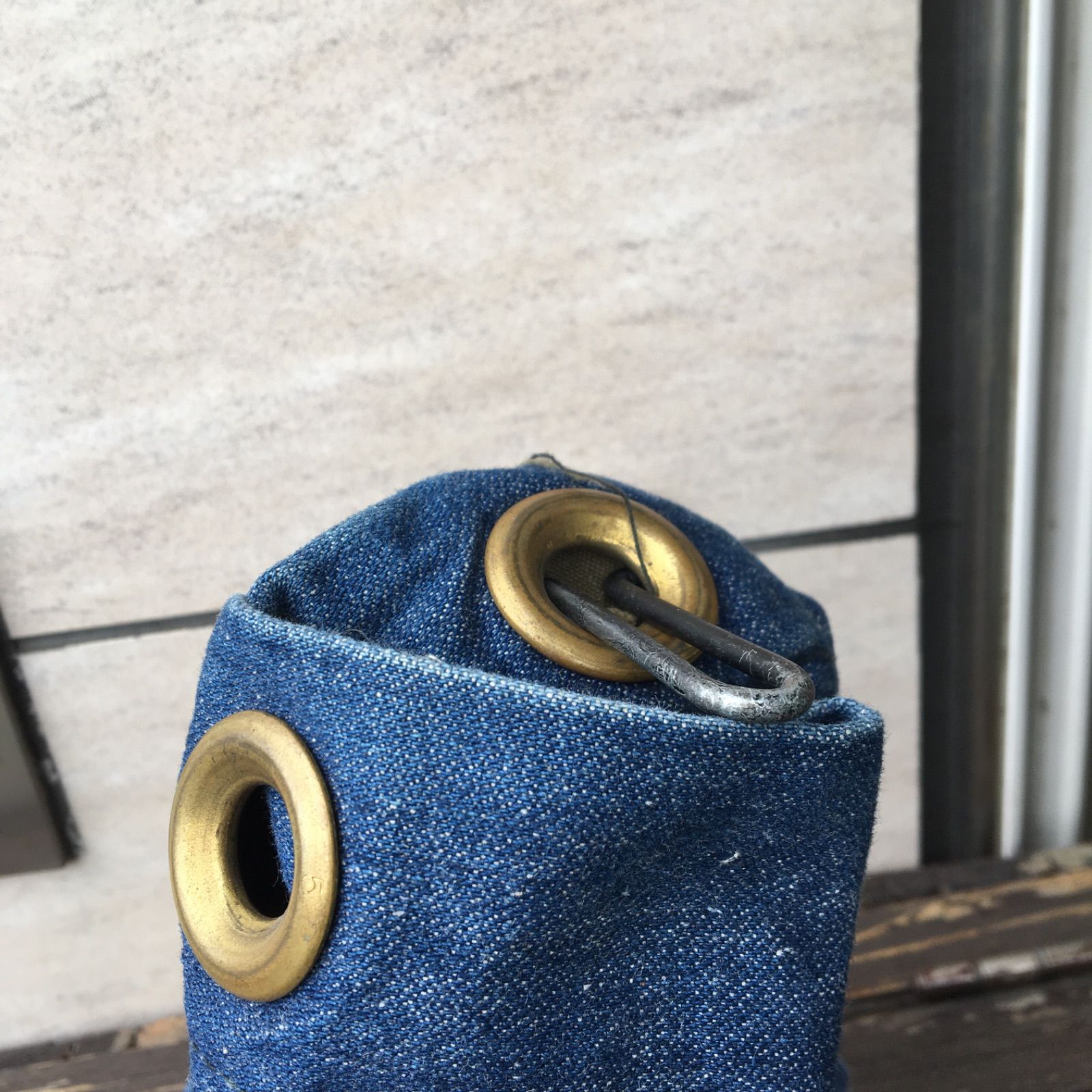70s Vintage Local Made Denim Duffel Bag ビンテージ デニム ダッフルバッグ ミリタリー 民間用