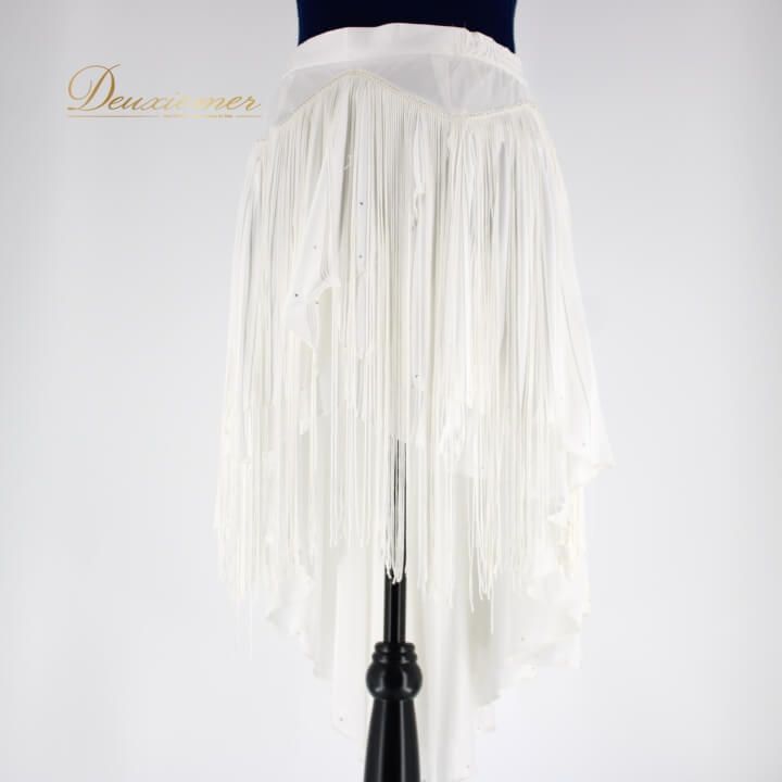 used】社交ダンス老舗メーカーSekine製ダンスウェアスカートWhite 美品