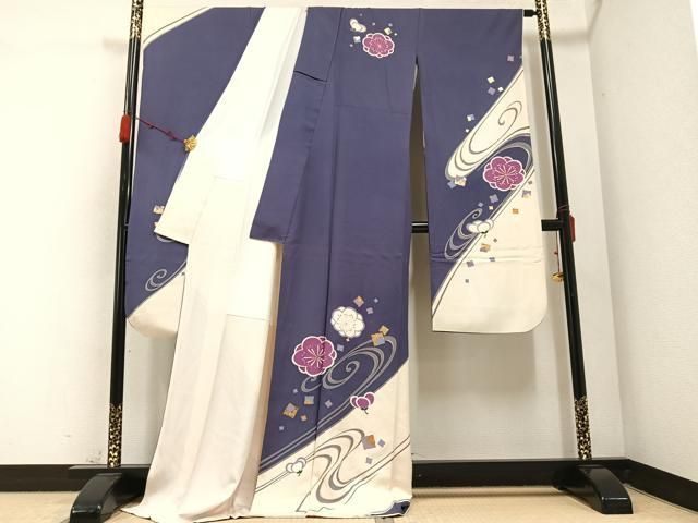 平和屋着物 豪華振袖 破れ色紙梅文 金彩 ロング丈 正絹 AABB8215ph