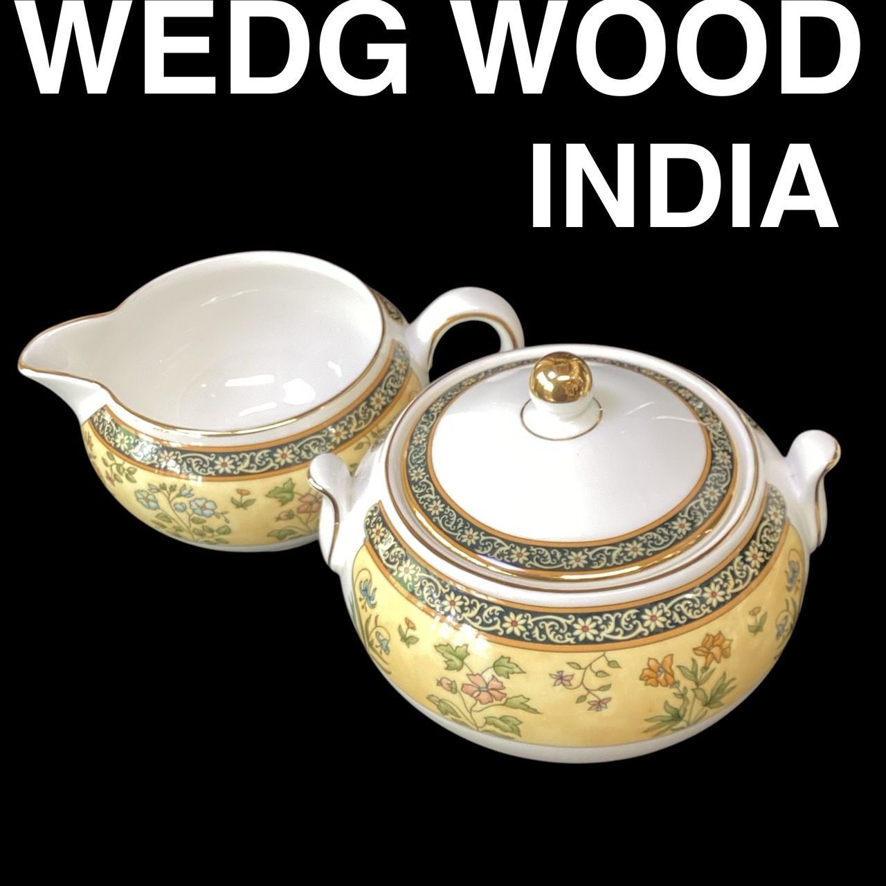 WEDG WOOD・INDIA 】シュガーポット&ミルクピッチャー - メルカリ