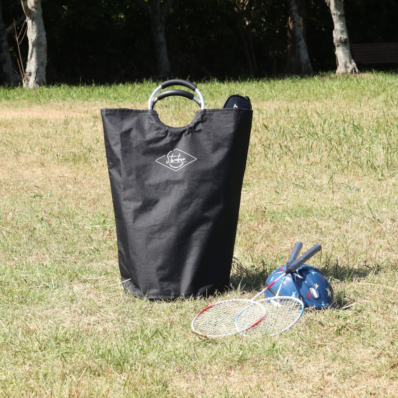 売り切れ 数量限定』 40515 ブラック 取っ手付き 折りたたみ可能 洗濯かご 収納