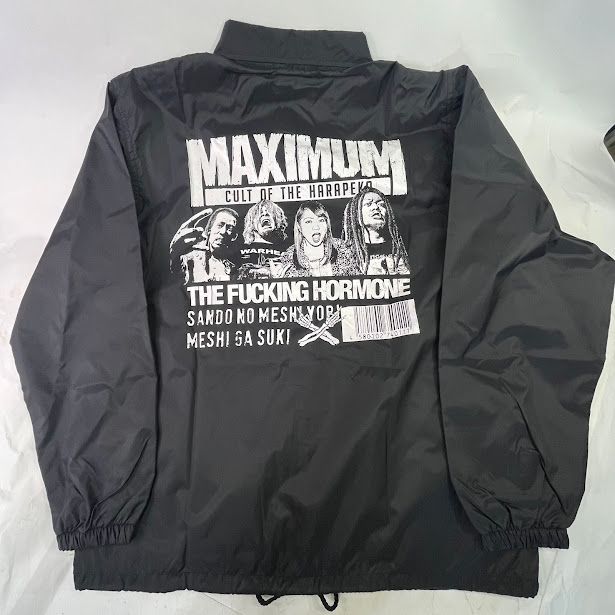 【未使用】マキシマムザホルモン　ナイロンコーチジャケット　黒　Lサイズ　着丈74センチ　ユナイティドアスレ