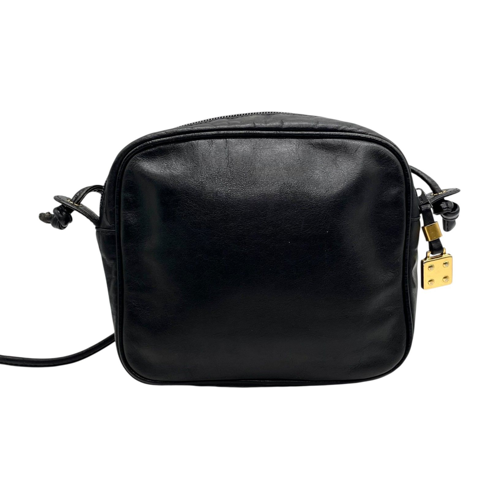 【美品】LOEWE ロエベ アナグラム　ショルダーバッグ　ブラック ◇ 美品 ◇ ロエベ LOEWE ショルダーバッグ アナグラム レザー