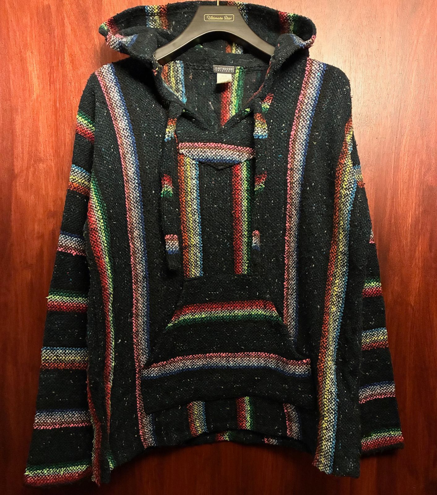 MADE IN MEXICO製 90s EARTHBOUND TRADING CO メキシカンラグ柄 プル 