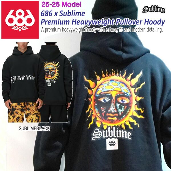 25-26 シックスエイトシックス サブライム ヘビーウエイトプルオーバー 686 SIXEIGHTSIX SUBLIME PREMIUM HEAVYWEIGHT PULLOVER HOODY