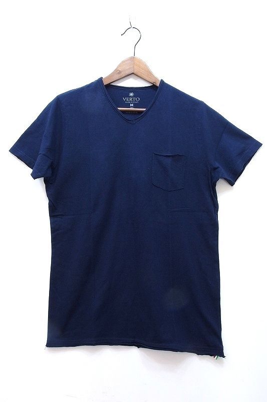 【207166】VERTO ヴェルト  Vネック 半袖Tシャツ イタリア製 メンズ  M ネイビー