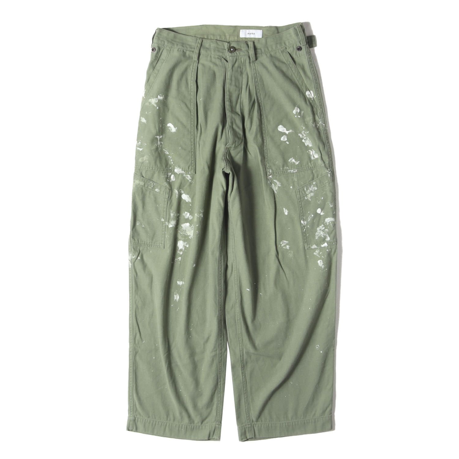 Marka マーカ パンツ サイズ:2 / 23SS ペインテッド ベイカー パンツ (BAKER PANTS PAINTED M23A-08PT11C) / ボタンフライ / オリーブグリーン / 日本製 / ボトムス ズボン【メンズ】【中古】