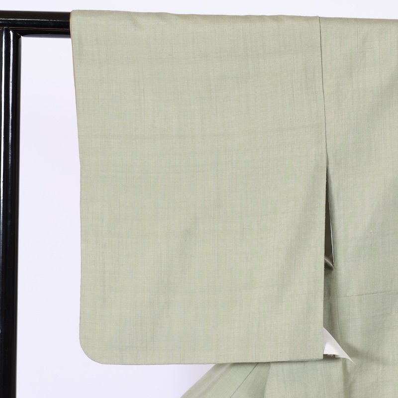 結城紬　無地 男物 本場結城紬 高機 杢無地 キングサイズ 巾広 奥順謹製 生成り系色