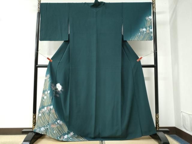 平和屋着物●訪問着 草花文 暈し染め 金彩 正絹 CAAW8308yc